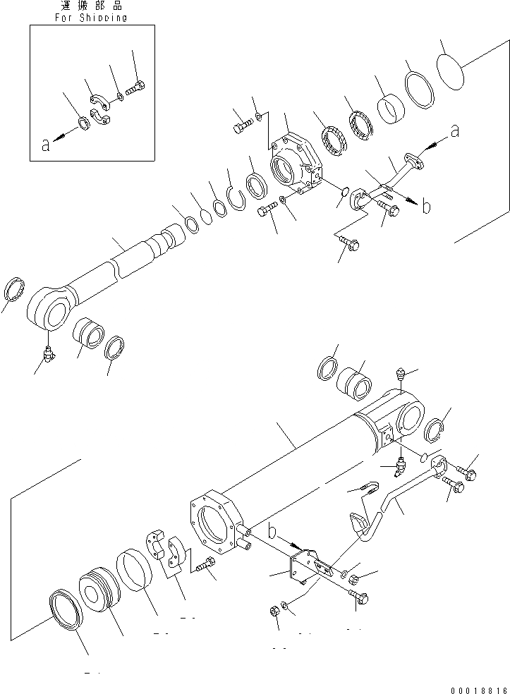 Схема запчастей Komatsu D375A-5 - РЫХЛИТЕЛЬ ЦИЛИНДР ПЕРЕКОСА(№8-) ОСНОВН. КОМПОНЕНТЫ И РЕМКОМПЛЕКТЫ