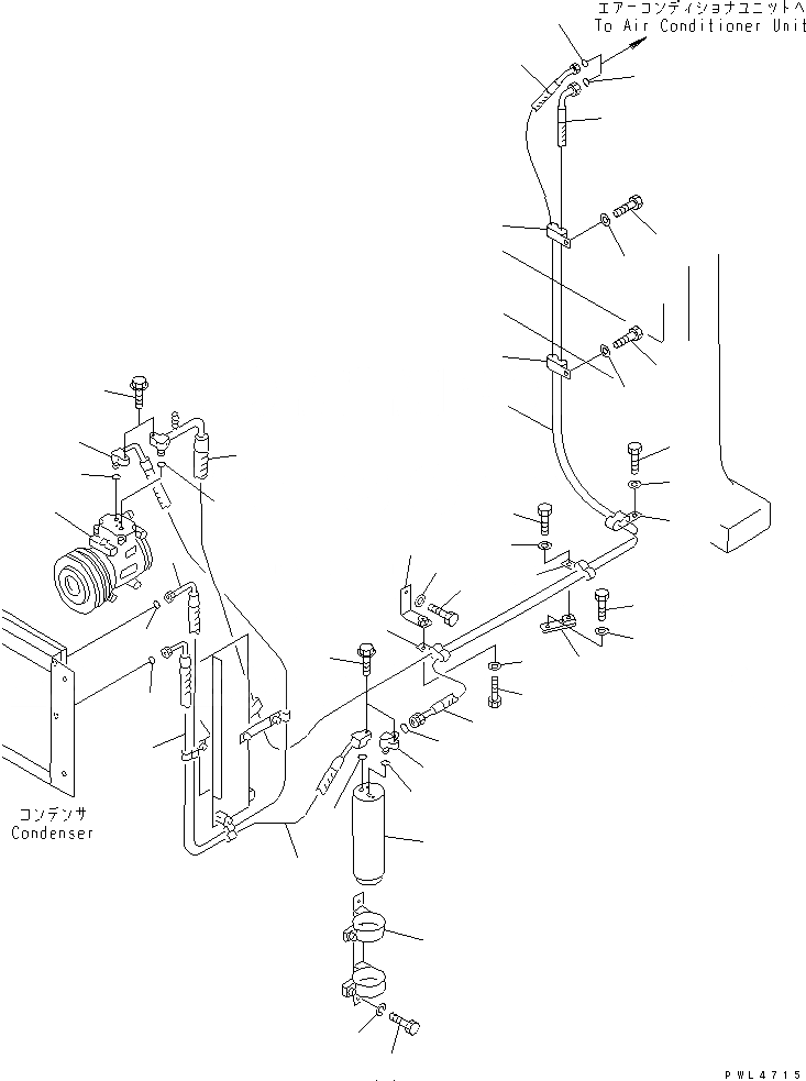 Схема запчастей Komatsu D375A-3 - ТРУБКИ КОНДИЦИОНЕРА (ВЫСОК. ЕМК. КОНДИЦ. ВОЗДУХА)(№78-) КОМПОНЕНТЫ ДВИГАТЕЛЯ