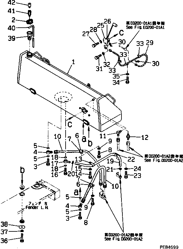 Схема запчастей Komatsu D375A-3 - ТОПЛИВН. БАК. (БЕЗ БЫСТР. ЗАПРАВ.) (МОРОЗОУСТОЙЧИВ. СПЕЦ-Я) ТОПЛИВН. БАК. AND КОМПОНЕНТЫ