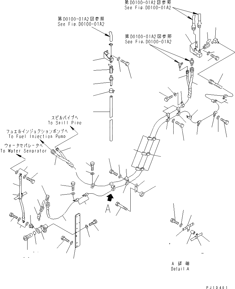 Схема запчастей Komatsu D375A-3 - ТОПЛИВОПРОВОД. (МОРОЗОУСТОЙЧИВ. СПЕЦ-Я) (ДЛЯ CANADA)(№7-) ТОПЛИВН. БАК. AND КОМПОНЕНТЫ