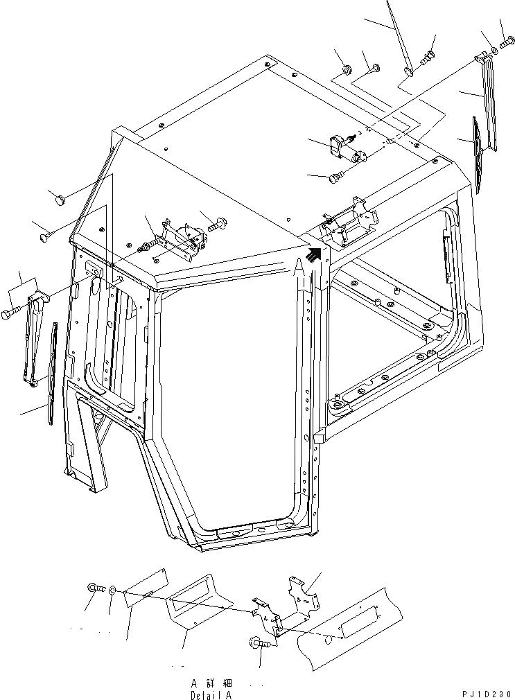 Схема запчастей Komatsu D375A-3 - КАБИНА (ДВОРНИКИ) (БЕЗ РАДИО) (С ШИРОК. КАБИНОЙ) (МОРОЗОУСТОЙЧИВ. СПЕЦ-Я)(№7-) КАБИНА ОПЕРАТОРА И СИСТЕМА УПРАВЛЕНИЯ