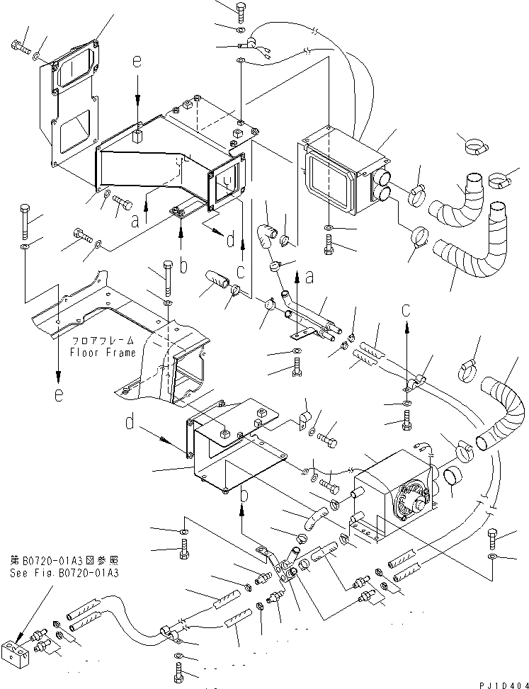 Схема запчастей Komatsu D375A-3 - ДОПОЛН. ОБОГРЕВАТ ТРУБЫ (С ШИРОК. КАБИНОЙ) (МОРОЗОУСТОЙЧИВ. СПЕЦ-Я)(№7-) КАБИНА ОПЕРАТОРА И СИСТЕМА УПРАВЛЕНИЯ