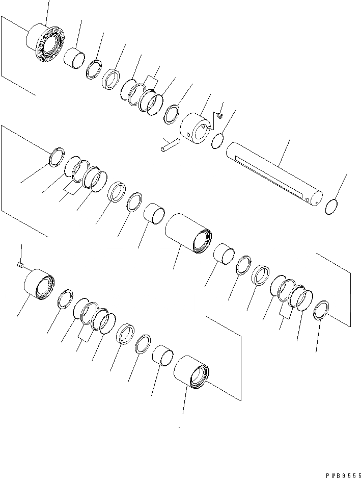 Схема запчастей Komatsu D375A-3 - ПАЛЕЦ (7 ОПОРНЫЙ КАТОК)(№7-) ХОДОВАЯ