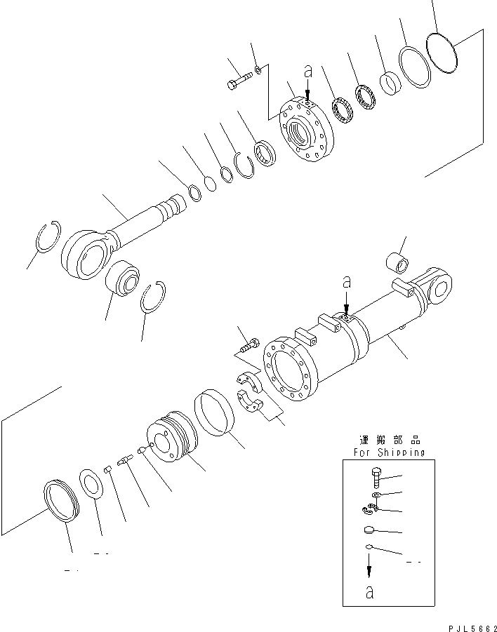 Схема запчастей Komatsu D375A-3 - ЦИЛИНДР ПЕРЕКОСА ОТВАЛА (ПРАВ.) (НАКЛОНЯЕМ. ОТВАЛ)           (МОРОЗОУСТОЙЧИВ. СПЕЦ-Я)(№7-) ОСНОВН. КОМПОНЕНТЫ И РЕМКОМПЛЕКТЫ