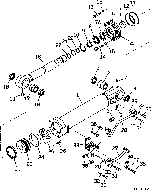 Схема запчастей Komatsu D375A-3 - РЫХЛИТЕЛЬ ЦИЛИНДР ПЕРЕКОСА (МОРОЗОУСТОЙЧИВ. СПЕЦ-Я) ОСНОВН. КОМПОНЕНТЫ И РЕМКОМПЛЕКТЫ