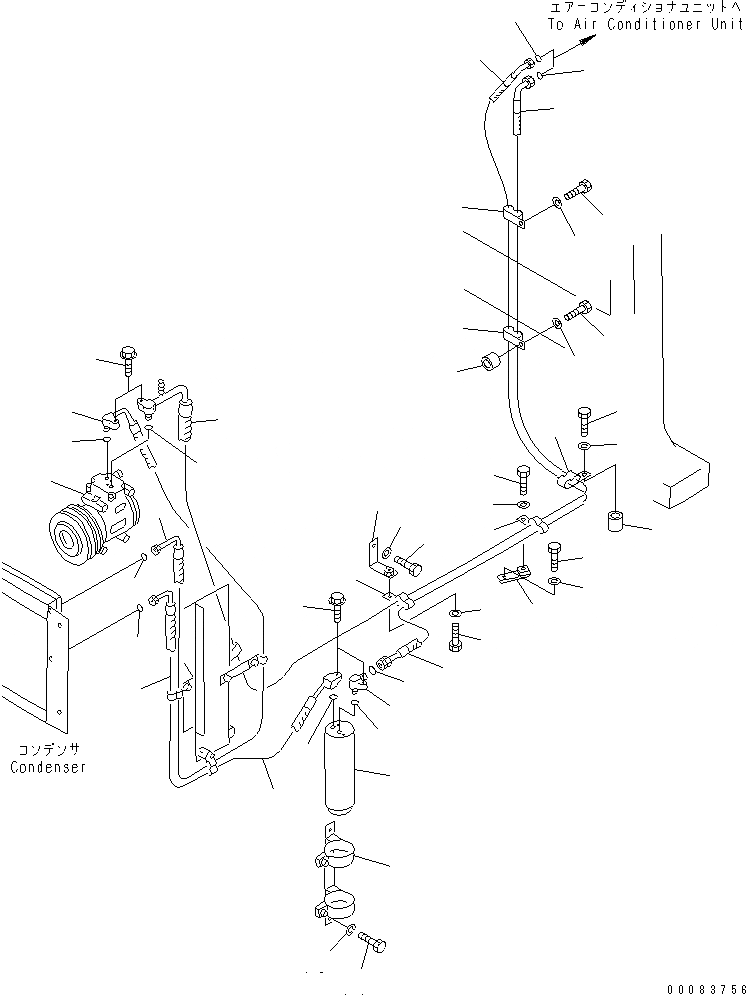 Схема запчастей Komatsu D375A-5D - ТРУБКИ КОНДИЦИОНЕРА (ДЛЯ ОТОПИТЕЛЯ)(№88-) КОМПОНЕНТЫ ДВИГАТЕЛЯ