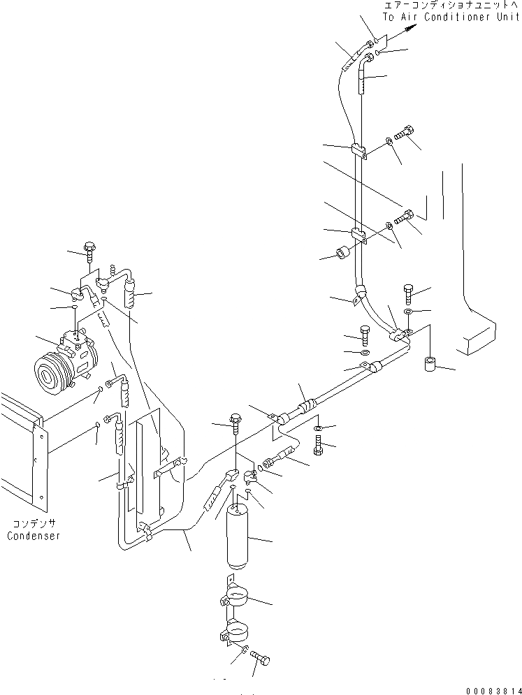 Схема запчастей Komatsu D375A-5D - ТРУБКИ КОНДИЦИОНЕРА (ТОПЛИВН. ФИЛЬТР. ОБОГРЕВ.)(№88-) КОМПОНЕНТЫ ДВИГАТЕЛЯ