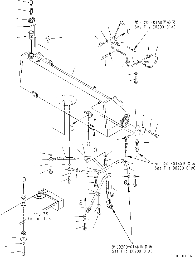 Схема запчастей Komatsu D375A-5D - ТОПЛИВН. БАК. (С БЫСТР. ЗАПРАВ.) 