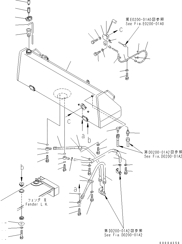 Схема запчастей Komatsu D375A-5D - ТОПЛИВН. БАК. (БЕЗ БЫСТР. ЗАПРАВ.) ТОПЛИВН. БАК. AND КОМПОНЕНТЫ