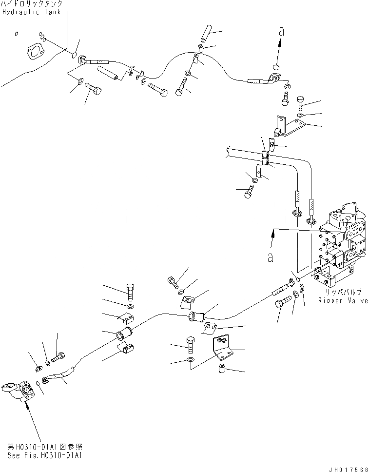 Схема запчастей Komatsu D375A-5D - РЫХЛИТЕЛЬ КЛАПАН И ТРУБЫ (С РЫХЛИТЕЛЕМ) ГИДРАВЛИКА