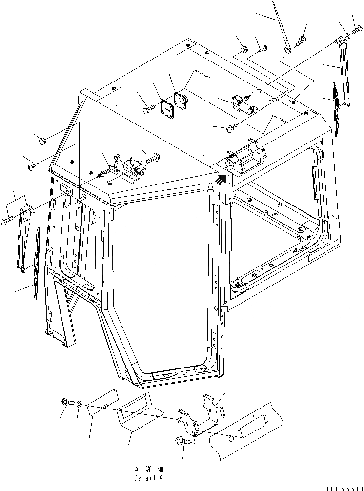 Схема запчастей Komatsu D375A-5D - КАБИНА (ОБЛИЦОВКА ПОТОЛКА)(№77-99) КАБИНА ОПЕРАТОРА И СИСТЕМА УПРАВЛЕНИЯ