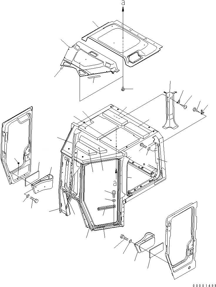 Схема запчастей Komatsu D375A-5D - КАБИНА (КОНДИЦ. ВОЗДУХА ВОЗДУХОВОДЫ) КАБИНА ОПЕРАТОРА И СИСТЕМА УПРАВЛЕНИЯ