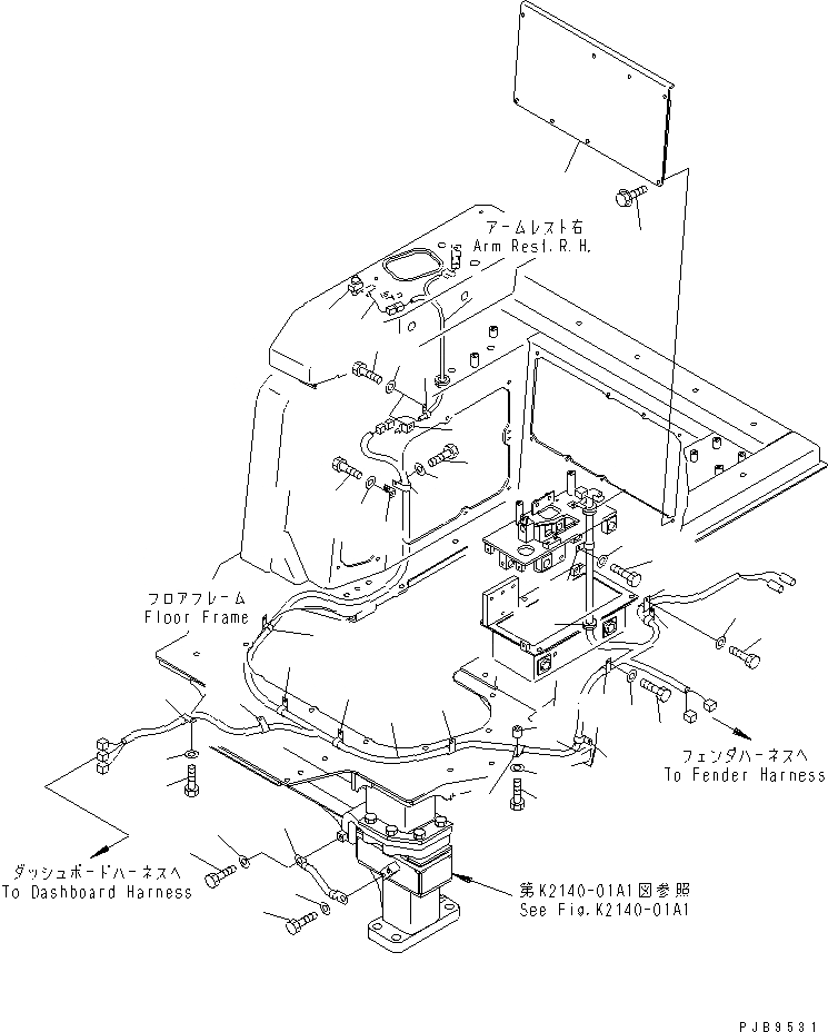 Схема запчастей Komatsu D375A-5D - ЛИНИЯ КЛАПАНА БЛОКИР. ОТВАЛА КАБИНА ОПЕРАТОРА И СИСТЕМА УПРАВЛЕНИЯ