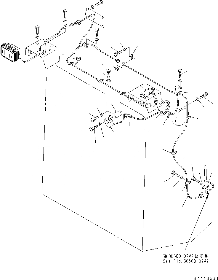 Схема запчастей Komatsu D375A-5D - ЭЛЕКТРОПРОВОДКА (ЗАЩИТА РАДИАТОРА) ЧАСТИ КОРПУСА