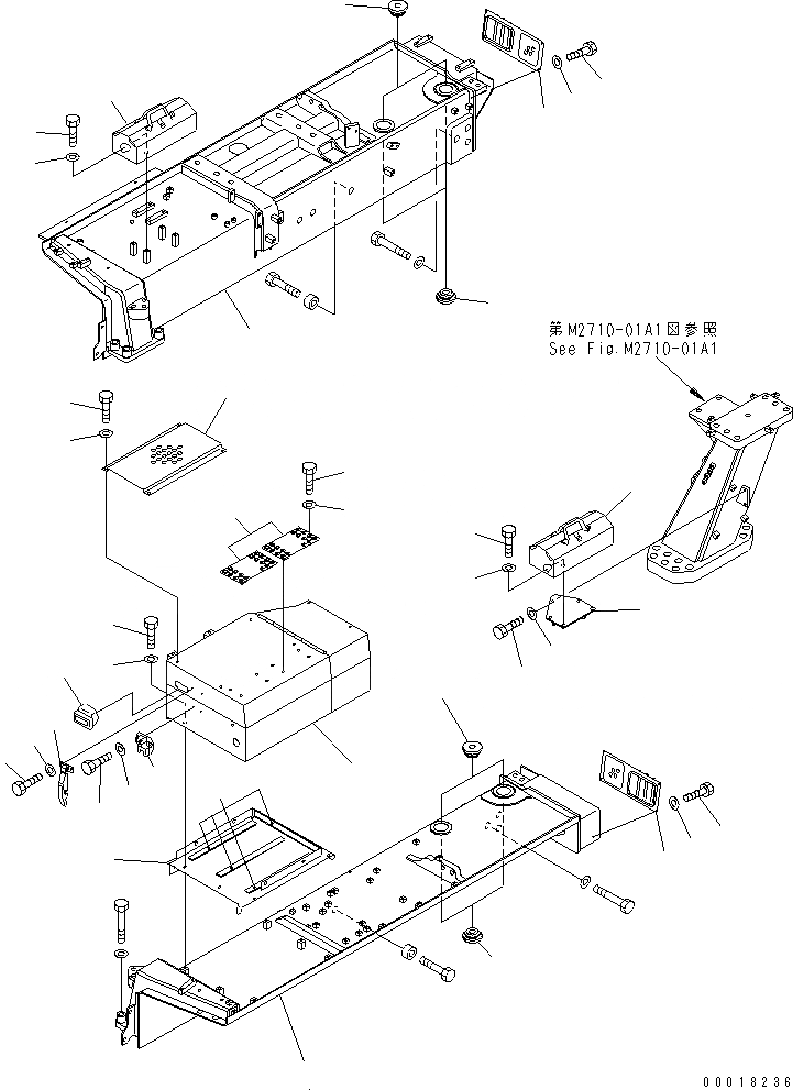 Схема запчастей Komatsu D375A-5D - АККУМУЛЯТОР ЧАСТИ КОРПУСА