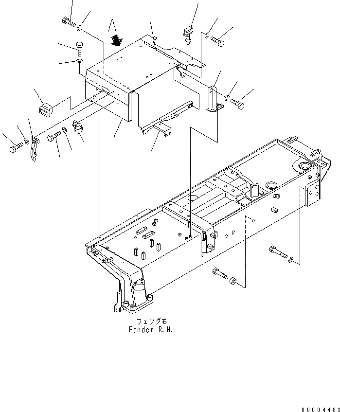 Схема запчастей Komatsu D375A-5D - КРЫЛО  (/)(№89-) ЧАСТИ КОРПУСА