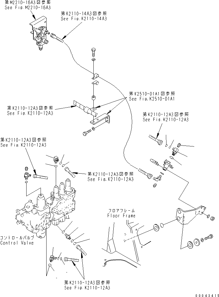Схема запчастей Komatsu D375A-5D - ХЛАДАГЕНТ И ГИДР. ПРОВОД. ОБОГРЕВАТЕЛЯ (/)(№89-) ЧАСТИ КОРПУСА