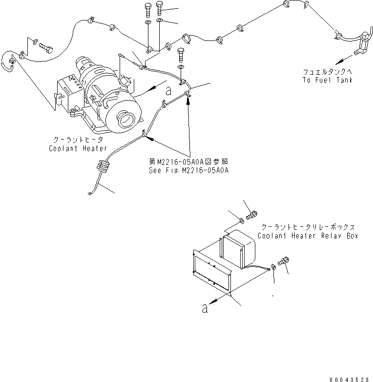Схема запчастей Komatsu D375A-5D - ОБОГРЕВАТЕЛЬ. ТОПЛИВН. БАК.(№77-88) ЧАСТИ КОРПУСА