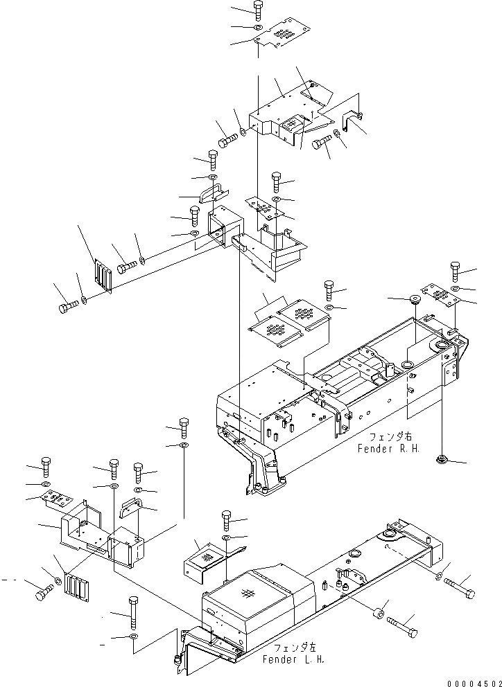 Схема запчастей Komatsu D375A-5D - ОБОГРЕВАТЕЛЬ. ЭЛЕКТРОПРОВОДКА КРЕПЛЕНИЕ ГРУППА(№77-88) ЧАСТИ КОРПУСА