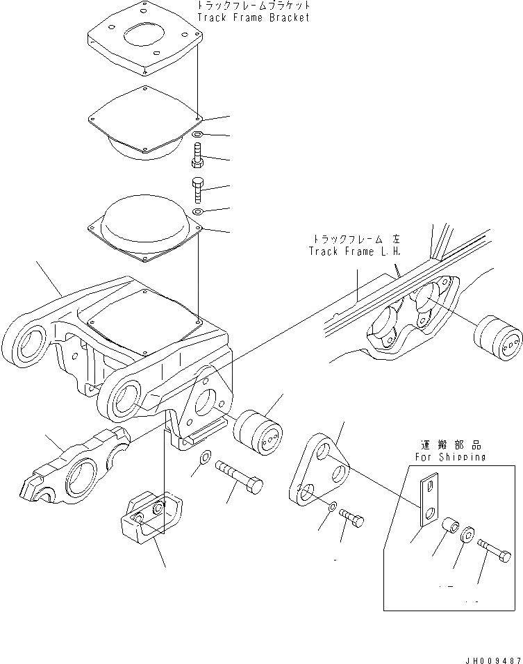 Схема запчастей Komatsu D375A-5D - ПОДДЕРЖИВАЮЩИЙ КАТОК (ЛЕВ.)(№88-) ХОДОВАЯ