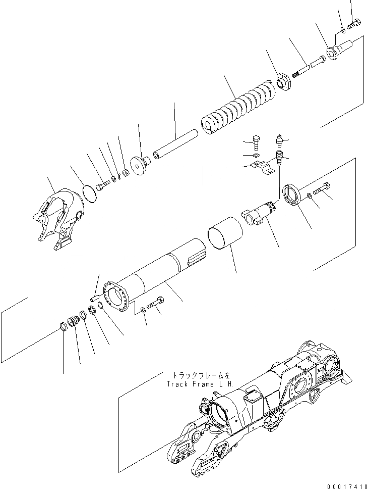 Схема запчастей Komatsu D375A-5D - ПЕРЕДН. ЛЕНИВЕЦ (ЛЕВ.)(№77-88) ХОДОВАЯ