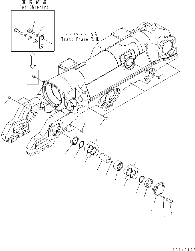 Схема запчастей Komatsu D375A-5D - ОПОРНЫЙ КАТОК (ОДИНОЧН.) (ПРАВ.)(№88-) ХОДОВАЯ