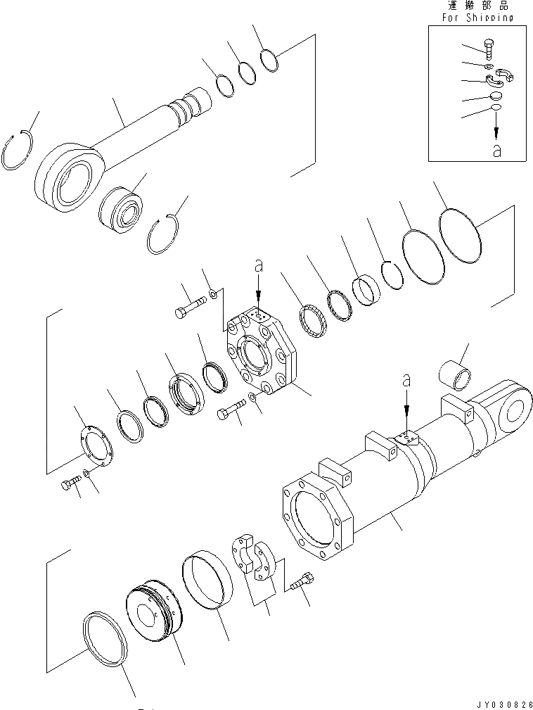 Схема запчастей Komatsu D375A-5D - РЫХЛИТЕЛЬ ЦИЛИНДР ПЕРЕКОСА ОСНОВН. КОМПОНЕНТЫ И РЕМКОМПЛЕКТЫ