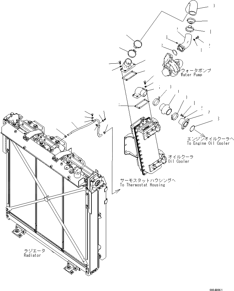 Схема запчастей Komatsu D375A-5E0 - СИСТЕМА ТРУБ ОХЛАЖДЕНИЯ (ЛИНИЯ ОХЛАЖДЕНИЯ) СИСТЕМА ОХЛАЖДЕНИЯ