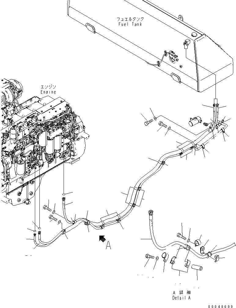 Схема запчастей Komatsu D375A-5E0 - ТОПЛИВН. ЛИНИЯ (ОСНОВН. ЛИНИЯ) ТОПЛИВН. БАК. AND КОМПОНЕНТЫ