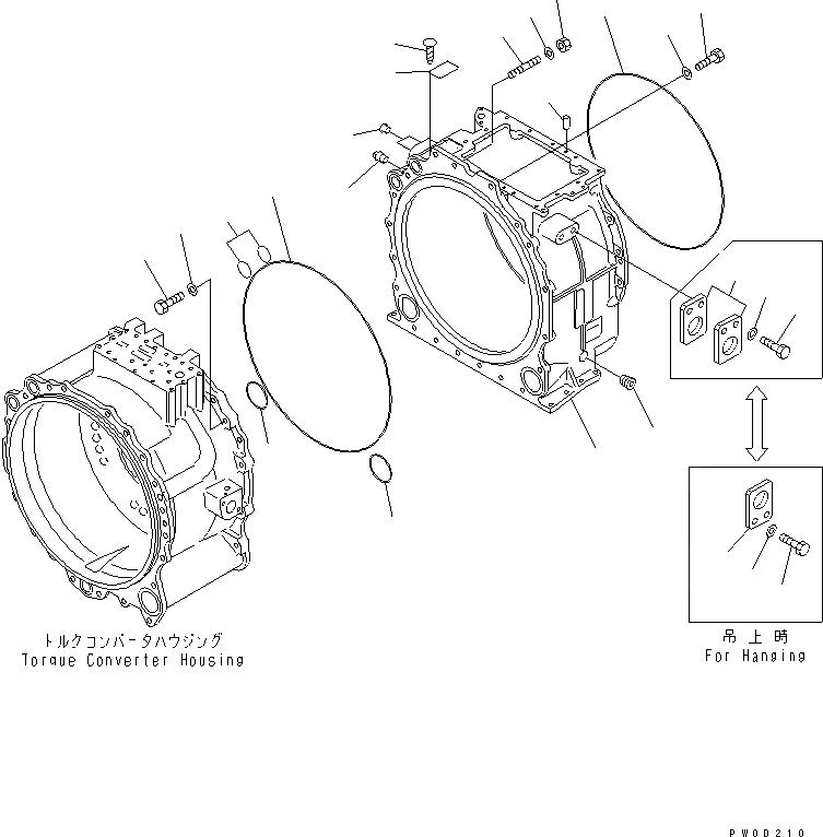 Схема запчастей Komatsu D375A-5E0 - ТРАНСМИССИЯ (КОРПУС) СИЛОВАЯ ПЕРЕДАЧА И КОНЕЧНАЯ ПЕРЕДАЧА