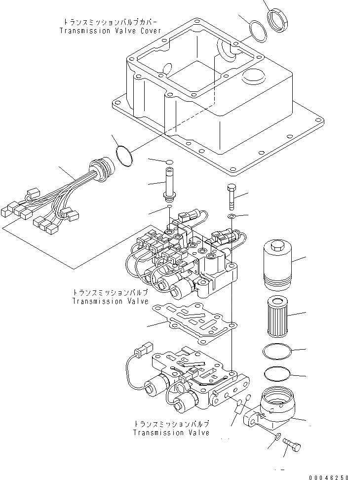 Схема запчастей Komatsu D375A-5E0 - КЛАПАН ТРАНСМИССИИ (ФИЛЬТР. И Э/ПРОВОДКА) СИЛОВАЯ ПЕРЕДАЧА И КОНЕЧНАЯ ПЕРЕДАЧА