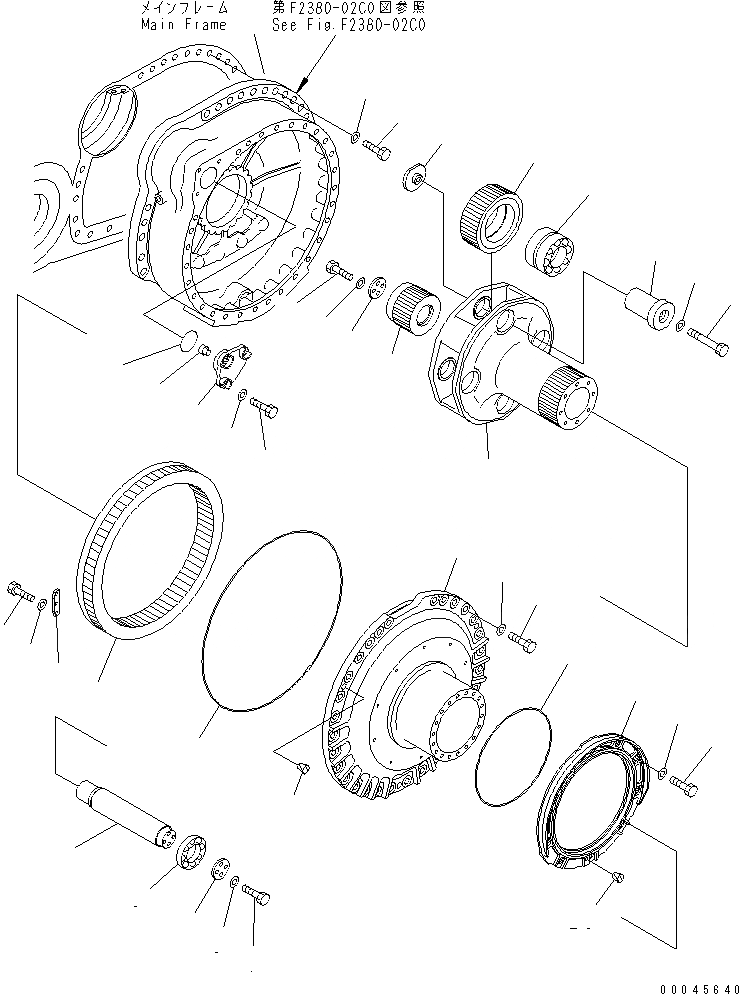 Схема запчастей Komatsu D375A-5E0 - КОНЕЧНАЯ ПЕРЕДАЧА (ПРИВОД И COVER) (ЛЕВ.) СИЛОВАЯ ПЕРЕДАЧА И КОНЕЧНАЯ ПЕРЕДАЧА