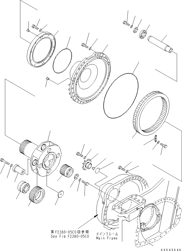 Схема запчастей Komatsu D375A-5E0 - КОНЕЧНАЯ ПЕРЕДАЧА (ПРИВОД И COVER) (ПРАВ.) (ДЛЯ ИНДОНЕЗИЯ) СИЛОВАЯ ПЕРЕДАЧА И КОНЕЧНАЯ ПЕРЕДАЧА
