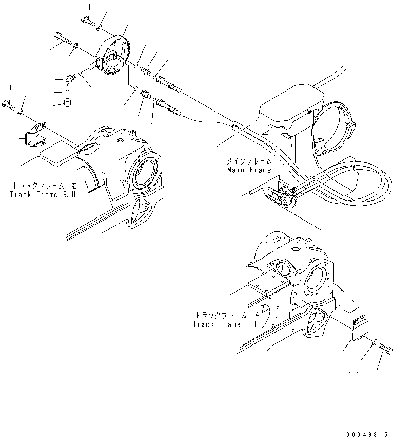 Схема запчастей Komatsu D375A-5E0 - ПЕРЕКОС. ОТВАЛА ЛИНИЯ (ДЛЯ ОТВАЛА С ПЕРЕКОСОМ) (ПАТРУБОК И COVER) ГИДРАВЛИКА