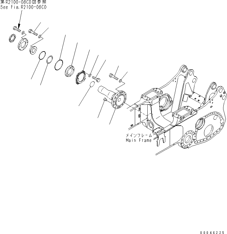 Схема запчастей Komatsu D375A-5E0 - БАЛКА БАЛАНСИРА И ПОВОРОТН. ШКВОРЕНЬ (ПОВОРОТН. ШКВОРЕНЬ) (С НАКЛОН.) ОСНОВН. РАМА И КОМПОНЕНТЫ