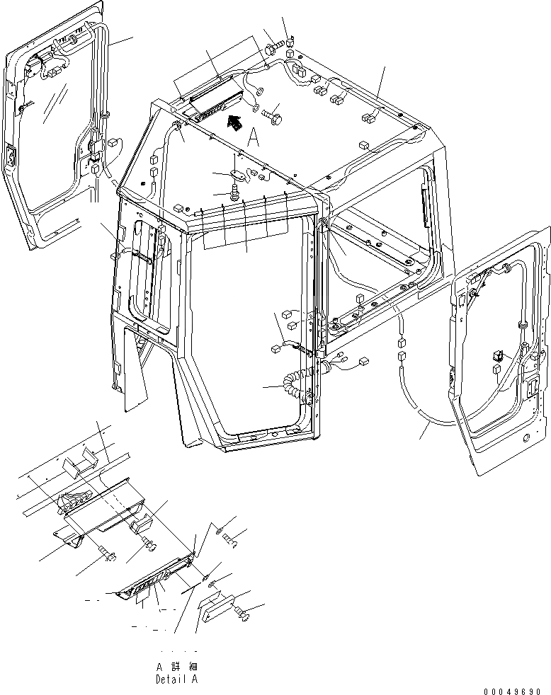 Схема запчастей Komatsu D375A-5E0 - КАБИНА (ПАНЕЛЬ ПЕРЕКЛЮЧАТЕЛЬ) (ДЛЯ ДВОЙН. ДВОРНИКИ) КАБИНА ОПЕРАТОРА И СИСТЕМА УПРАВЛЕНИЯ