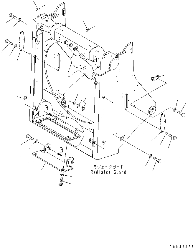 Схема запчастей Komatsu D375A-5E0 - ЗАЩИТА РАДИАТОРА (ЗАЩИТА РАДИАТОРА) ЧАСТИ КОРПУСА