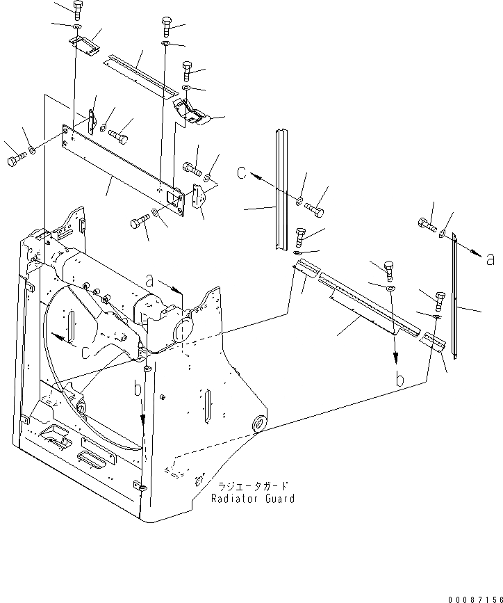 Схема запчастей Komatsu D375A-5E0 - ЗАЩИТА РАДИАТОРА (WIND ТОРМОЗ.)(№9-) ЧАСТИ КОРПУСА