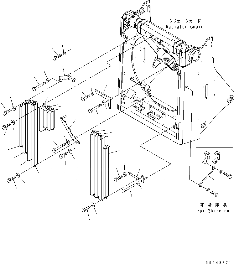 Схема запчастей Komatsu D375A-5E0 - ЗАЩИТА РАДИАТОРА (SOUND SВЕРХН.) (ДЛЯ СТРАН ЕС) ЧАСТИ КОРПУСА