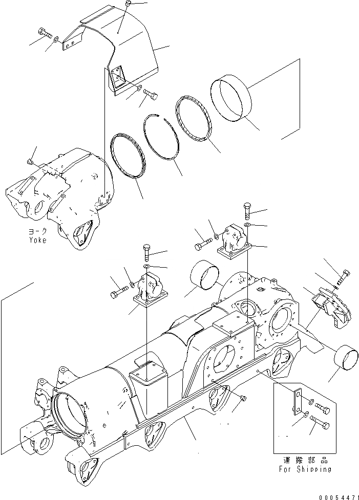 Схема запчастей Komatsu D375A-5E0 - ГУСЕНИЧНАЯ РАМА (ЛЕВ.) (ДЛЯ ПОЛН. ЗАЩИТА КАТКОВ)(№8-) ХОДОВАЯ