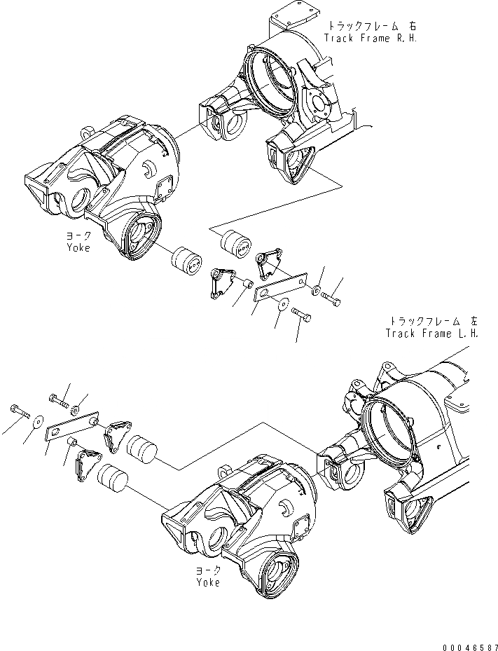 Схема запчастей Komatsu D375A-5E0 - ГУСЕНИЧНАЯ РАМА (BLANK ЧАСТИ) ХОДОВАЯ