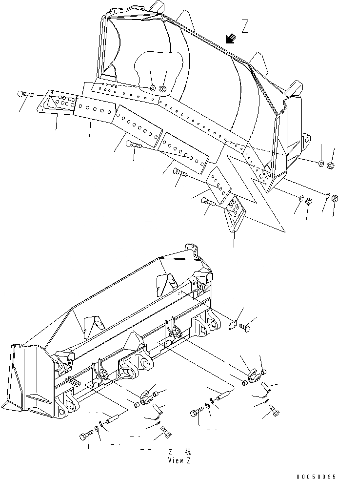 Схема запчастей Komatsu D375A-5E0 - ОТВАЛ (ПОЛН.-U) (РЕЖУЩ. КРОМКА И END BIT) (УСИЛЕНН.) РАБОЧЕЕ ОБОРУДОВАНИЕ