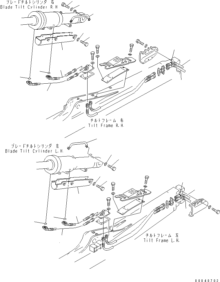Схема запчастей Komatsu D375A-5E0 - ПЕРЕКОС. ОТВАЛА ТРУБЫ (ДЛЯ ОТВАЛА С ДВОЙН. ПЕРЕКОСОМ) РАБОЧЕЕ ОБОРУДОВАНИЕ