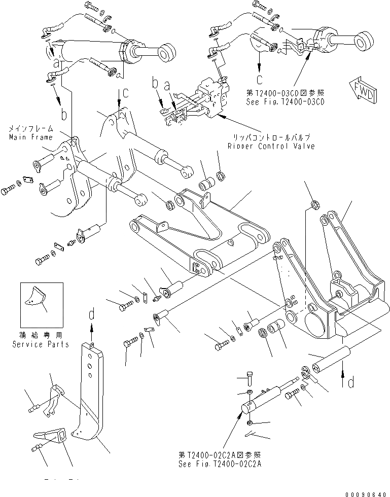Схема запчастей Komatsu D375A-5E0 - РЫХЛИТЕЛЬ (BEAM И РУКОЯТЬ) (ДЛЯ ГИГАНТСК. РЫХЛИТ)(№7-) РАБОЧЕЕ ОБОРУДОВАНИЕ