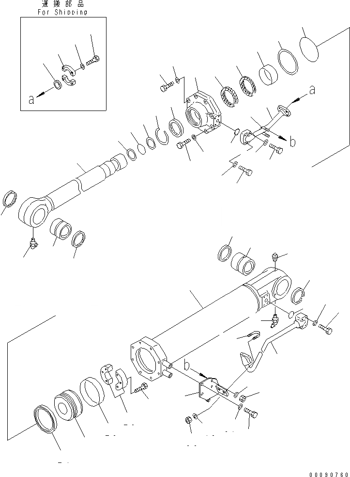 Схема запчастей Komatsu D375A-5E0 - РЫХЛИТЕЛЬ ЦИЛИНДР ПЕРЕКОСА ОСНОВН. КОМПОНЕНТЫ И РЕМКОМПЛЕКТЫ