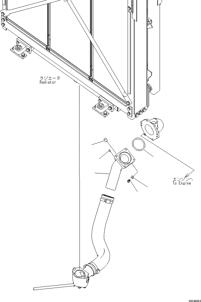 Схема запчастей Komatsu D375A-5 - СИСТЕМА ТРУБ ОХЛАЖДЕНИЯ (OUTЛИНИЯ) (ДВИГАТЕЛЬ) СИСТЕМА ОХЛАЖДЕНИЯ