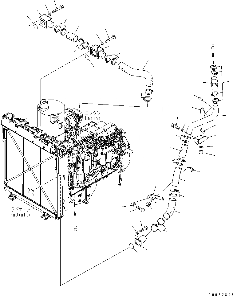 Схема запчастей Komatsu D375A-5 - СИСТЕМА ТРУБ ОХЛАЖДЕНИЯ (ВОЗДУХОВОД) СИСТЕМА ОХЛАЖДЕНИЯ