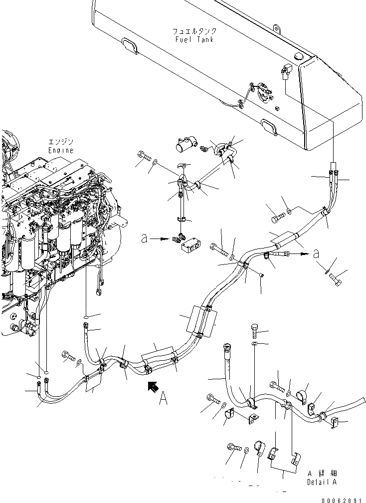 Схема запчастей Komatsu D375A-5 - ТОПЛИВН. ЛИНИЯ (ОСНОВН. ЛИНИЯ) ТОПЛИВН. БАК. AND КОМПОНЕНТЫ