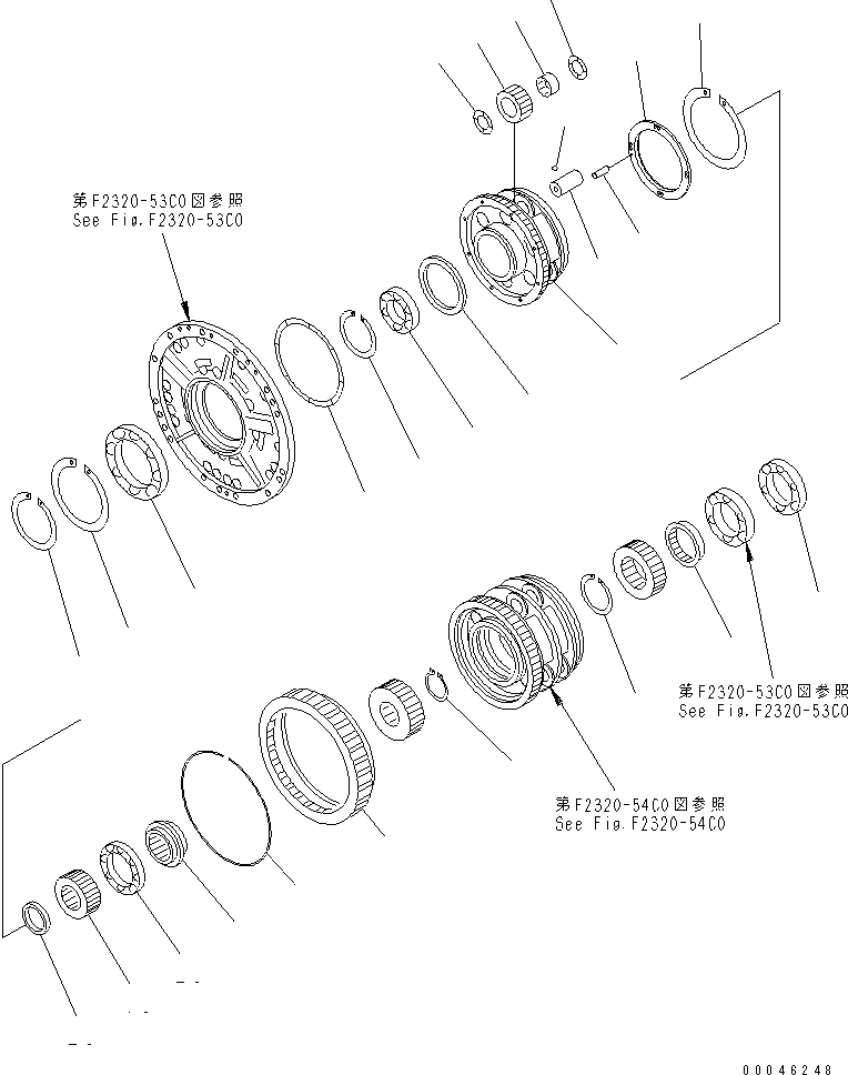 Схема запчастей Komatsu D375A-5 - ТРАНСМИССИЯ (НЕСУЩИЙ ЭЛЕМЕНТ) (/) СИЛОВАЯ ПЕРЕДАЧА И КОНЕЧНАЯ ПЕРЕДАЧА