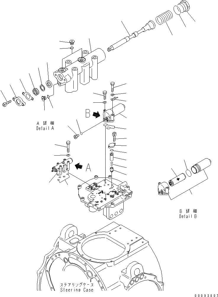 Схема запчастей Komatsu D375A-5 - КЛАПАН РУЛЕВОГО УПРАВЛЕНИЯ (СТОЯНОЧНЫЙ ТОРМОЗ КЛАПАН) СИЛОВАЯ ПЕРЕДАЧА И КОНЕЧНАЯ ПЕРЕДАЧА
